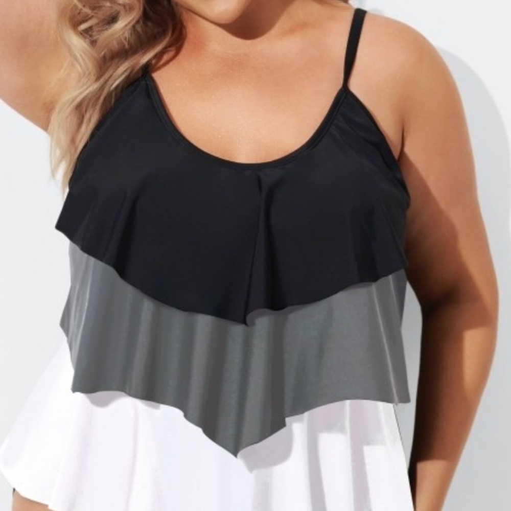 Elegant Black and Gray Swim Coverup